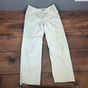 Bettina Leather Trousers Womens 4 Cream Good Straight Leg Mid Rise Lined Pants